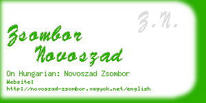 zsombor novoszad business card